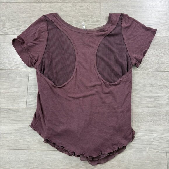 Free People Mauve Short Sleeve Tee - Picture 2 of 6